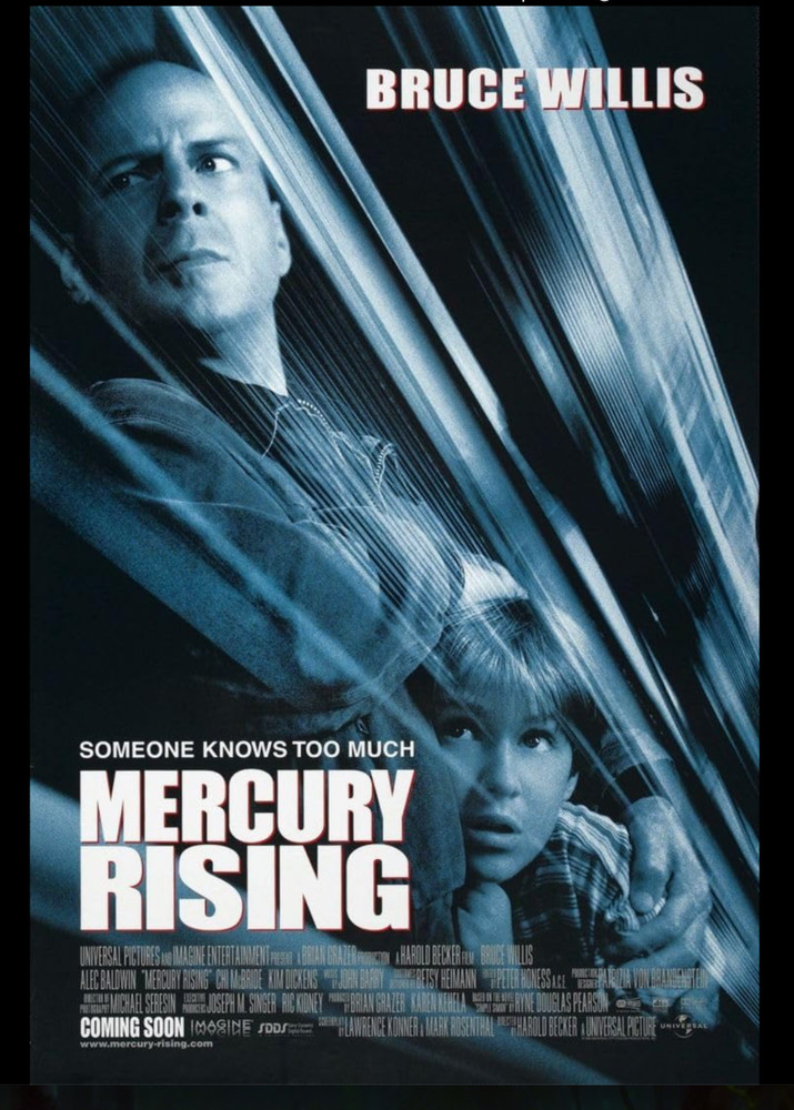 MERCURY RISING (9/5/97) Bruce Willis Sci-Fi +Notes +Markings +Alt. End +Strip Bd