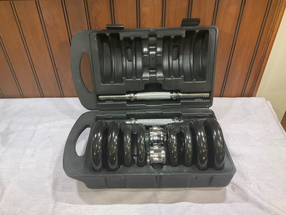 CAP Barbell 30 Pound adjustable Cast iron Dumbbell set with case