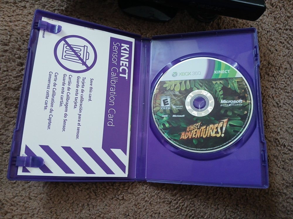 XBOX 360 Kinect Sensor And Kinect Adventures Game Microsoft