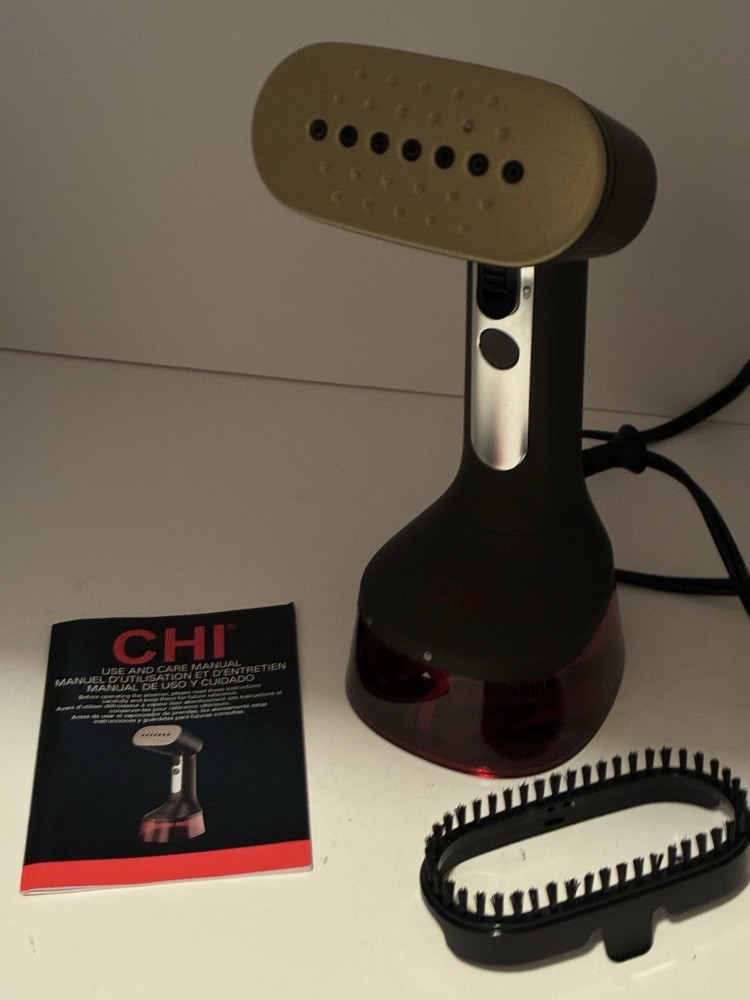 CHI Handheld Garment Steamer for Clothes 2 Continuous Steam Modes, Red