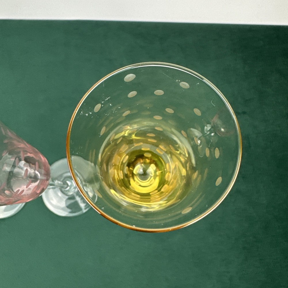 (3) Delicate Multi-Colored Bubble Circle Design Champagne Flute Glasses