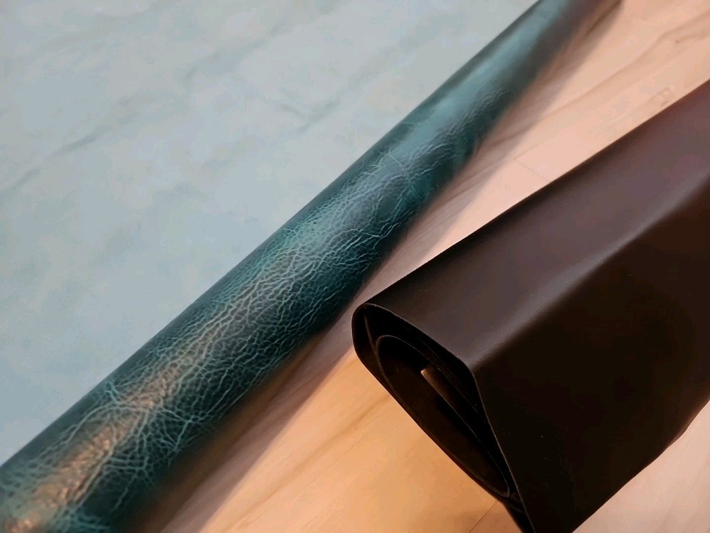 3-4oz VINTAGE PULL-UP DARK TURQUOISE TEAL DISTRESSED LEATHER HIDE SHEET,PANEL