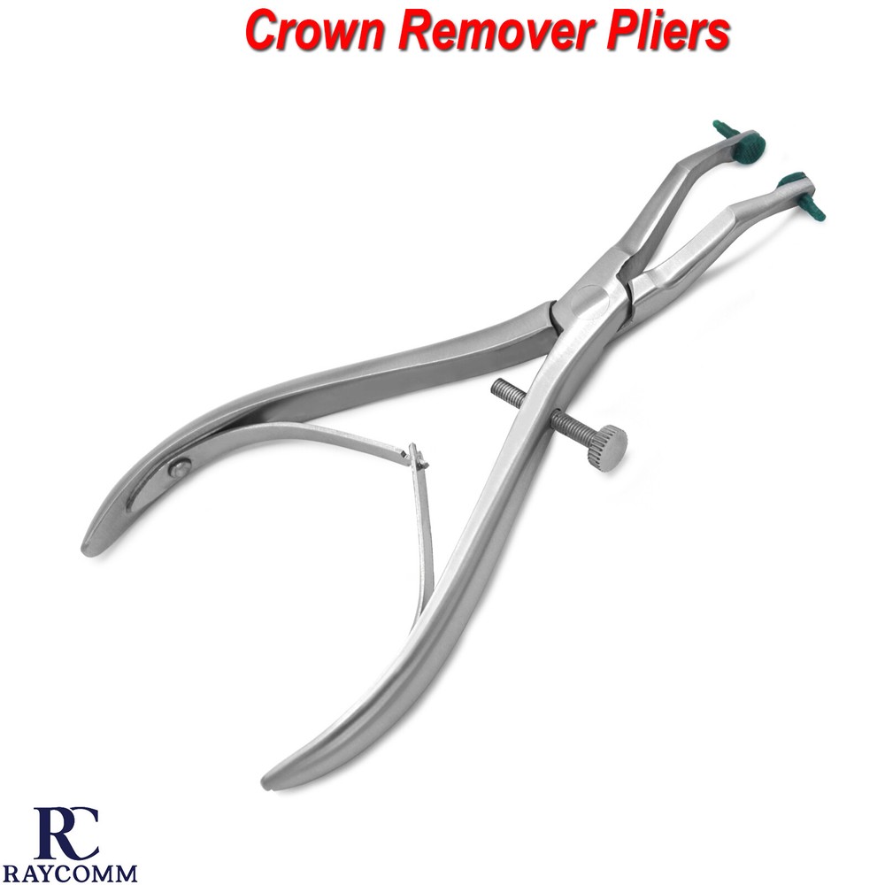 Dental Crown Remover Forceps Temporary Crowns Bridge Removing Plier Rubber Tips