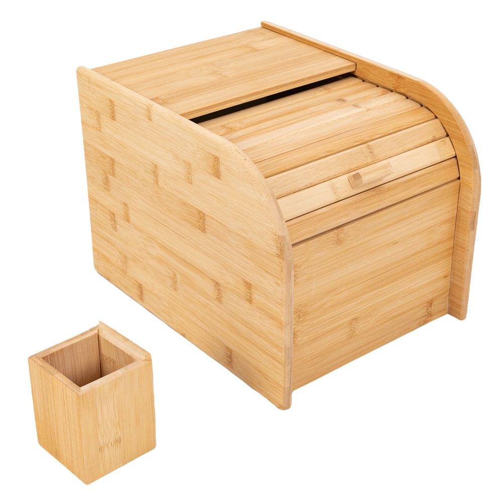 Bamboo Rice Storage Container Wood Color Rice Storage Container with Lid