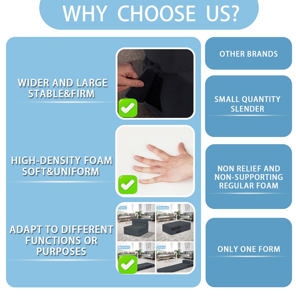 Folding Sofa Bed Convertible Flip Sofa Bed Chair Modern Fold Down Sleeper Sofa