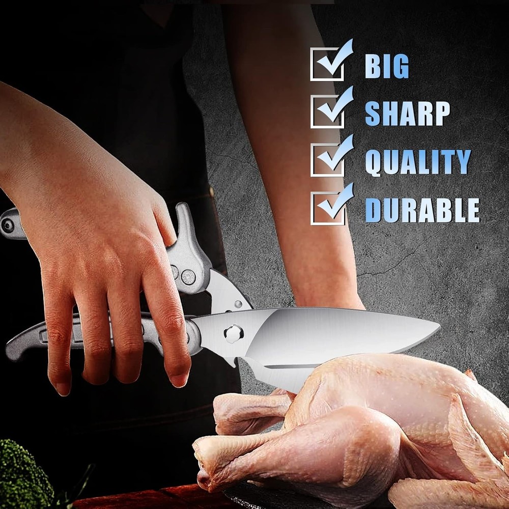 Heavy Duty Poultry Shears - Tough Meat Cutting Kitchen Tool