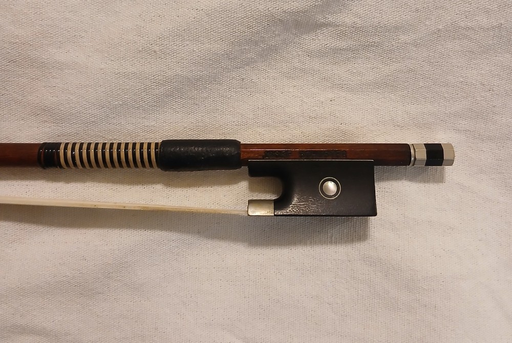 German 4/4 Violin Bow Labeled "Josef Schuster", Pernambuco Wood