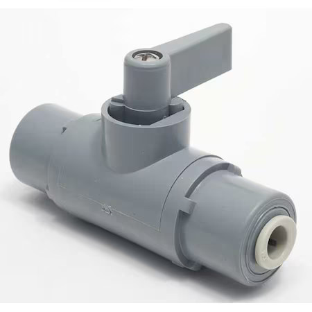 1/4" Push Pvc Ball Valve Inline, Handle Type: Flag, 7104590
