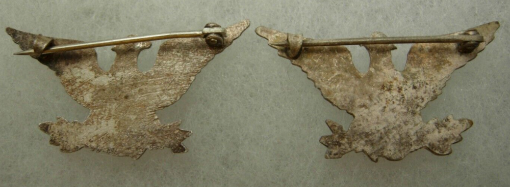 WW1 US Army Colonel Eagle Rank Pair - Pin Back - X