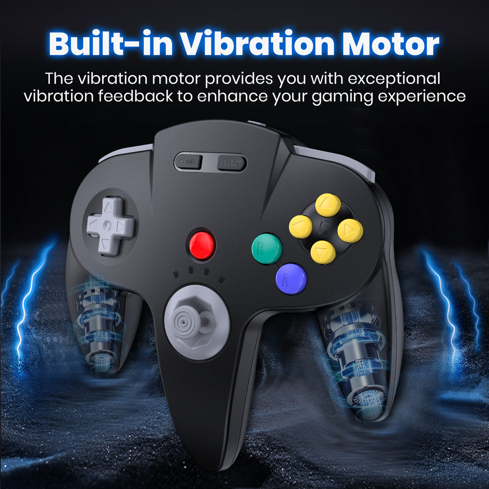 2.4G Wireless Remote N64 Controller for N64/ Switch/ PC/Mac Windows Rechargeable