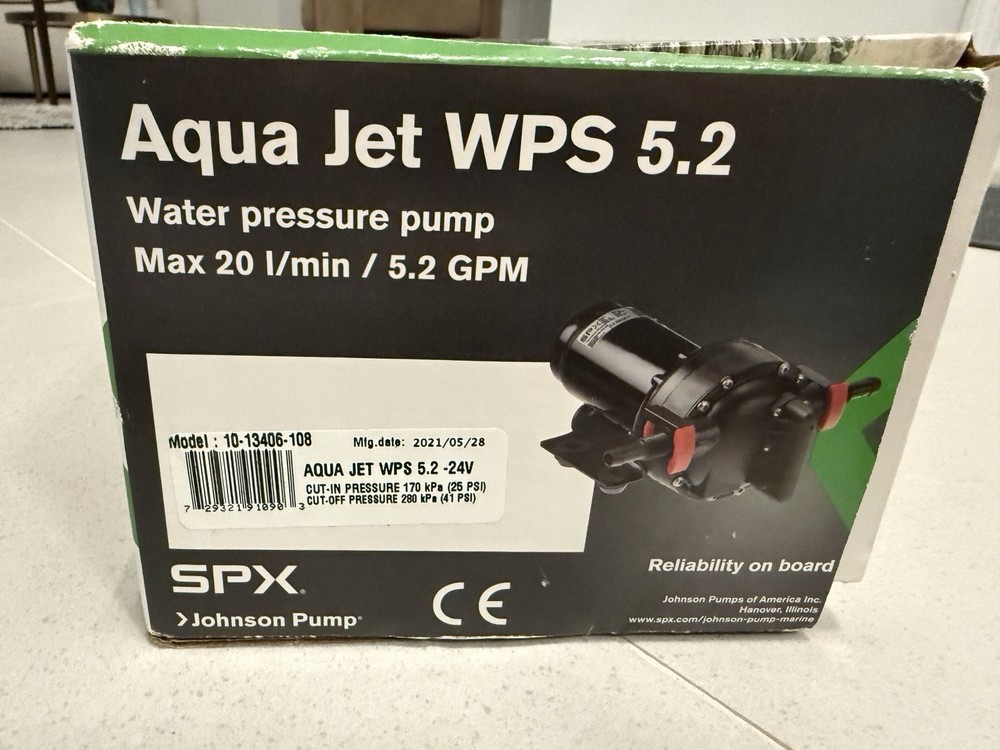 AQUA JET WPS 5.2 JOHNSON PUMP 24V WATER PRESSURE SYSTEM