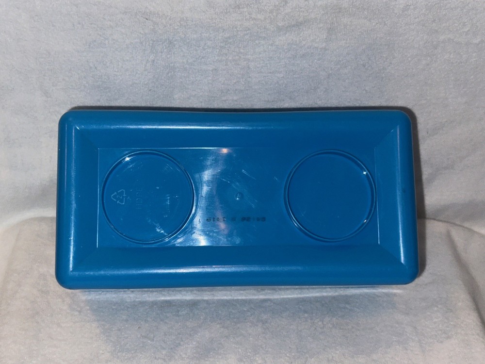 Chubs Stackable Blue Vintage Building Block Storage Container Good Used