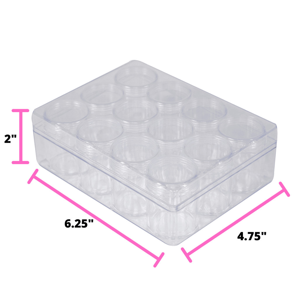 Plastic Beading Craft & Hobby Storage Box Clear Single 12-Unit New
