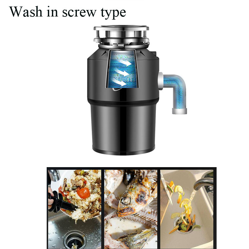 220V Food Garbage Disposal Crusher Disposer 1400ML Home Kitchen Waste Processor