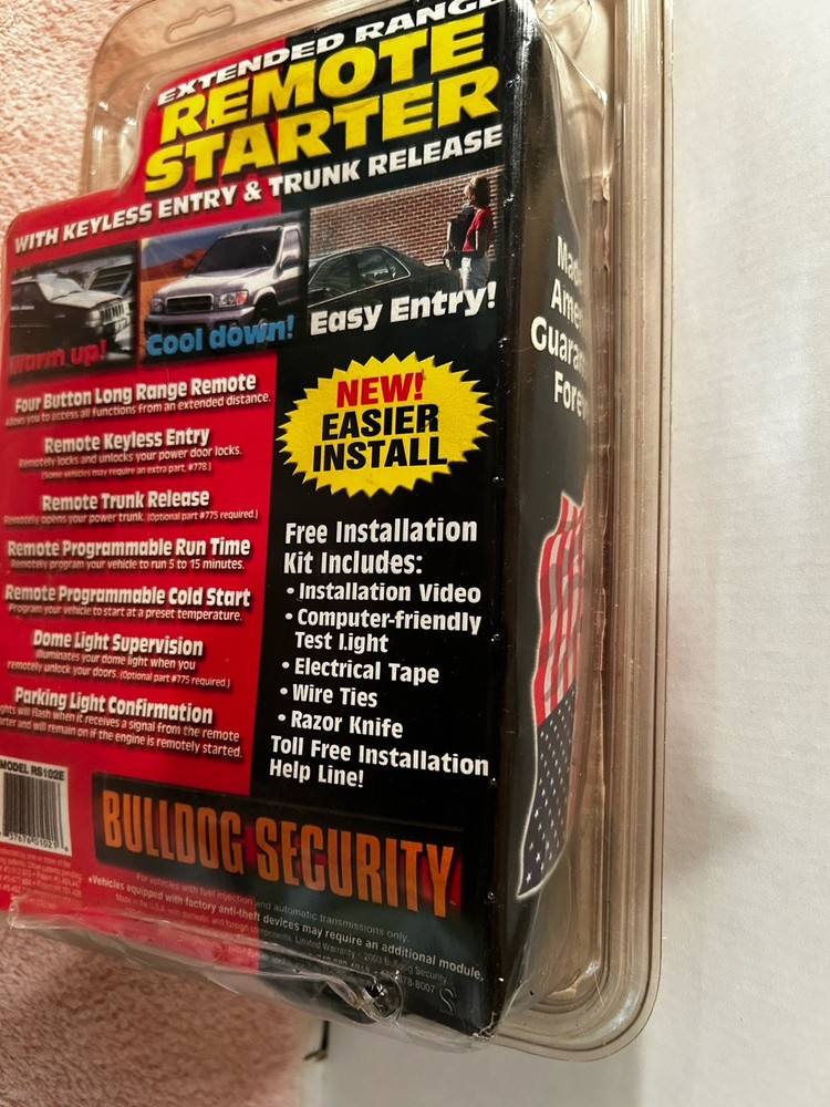 Bulldog Security Long Range Remote Starter System Model RS 102E USA Sealed