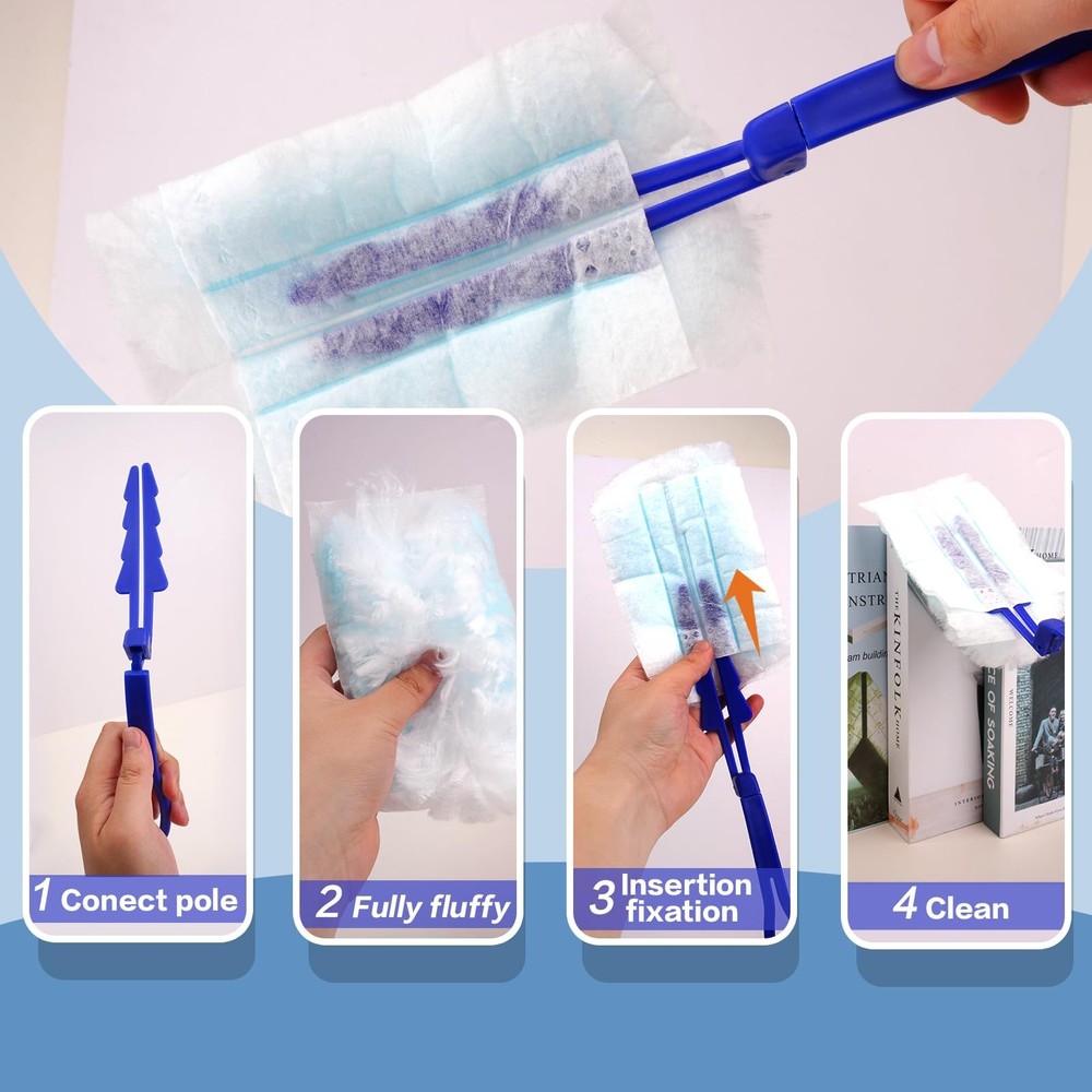 180° Dusters Multi Surface Duster Refills Kit Extender Handle (1 Long Handl