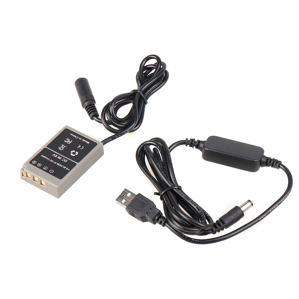 BLS-1 BLS-5 Dummy Battery DC Coupler+USB Cable for Olympus E-PL8 EPL-9 E-M10