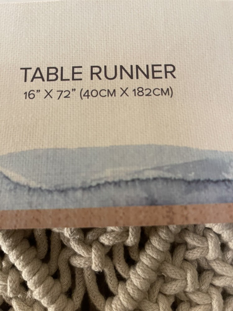ARTISAN DE LUXE HOME MACRAME TABLE RUNNER 16"x72"