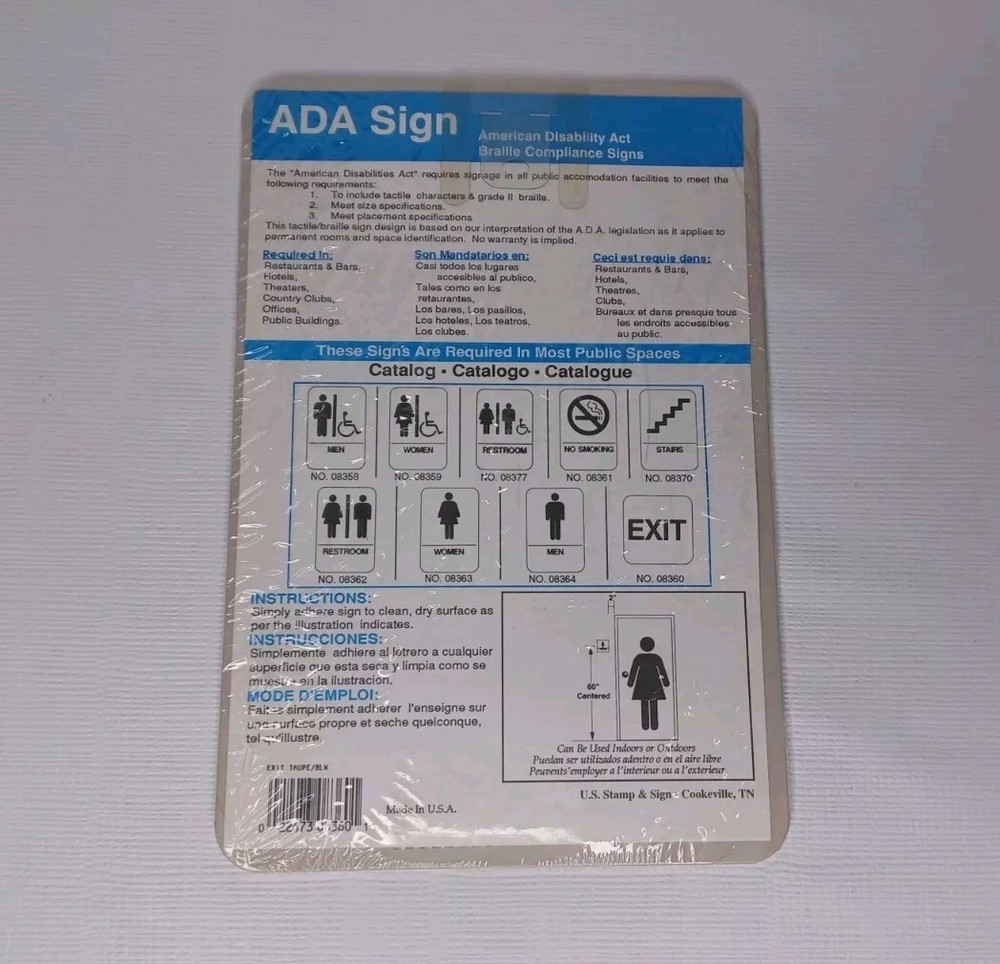 Exit Sign ADA Compliance Braille New