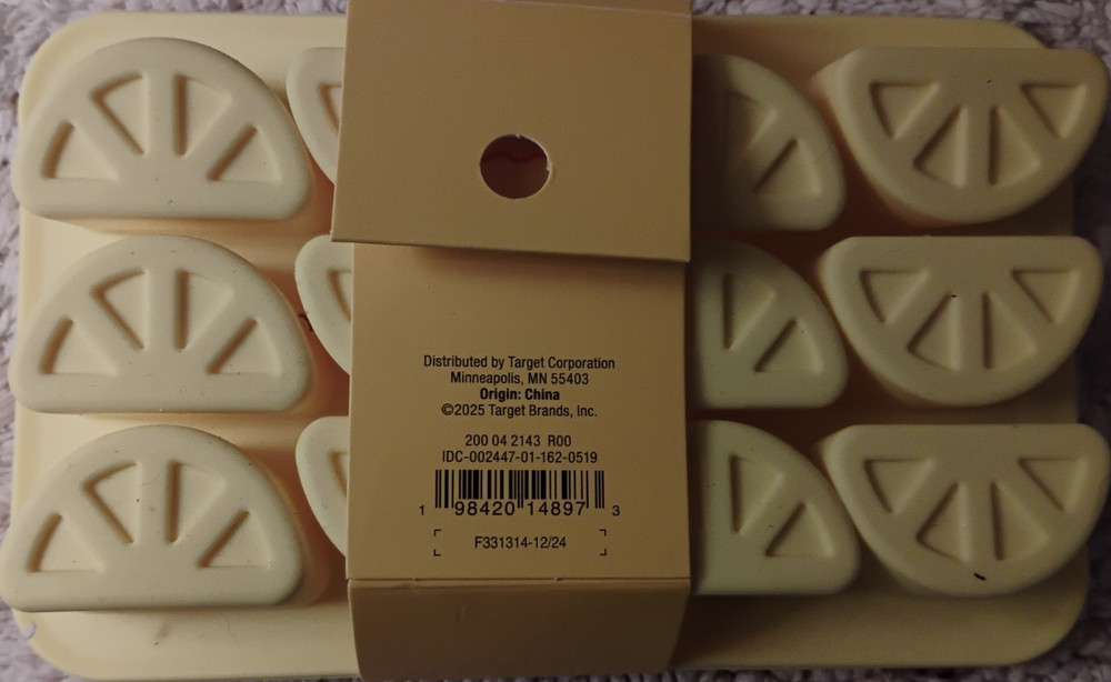 yellow lemon ice cube trays NEW silicone
