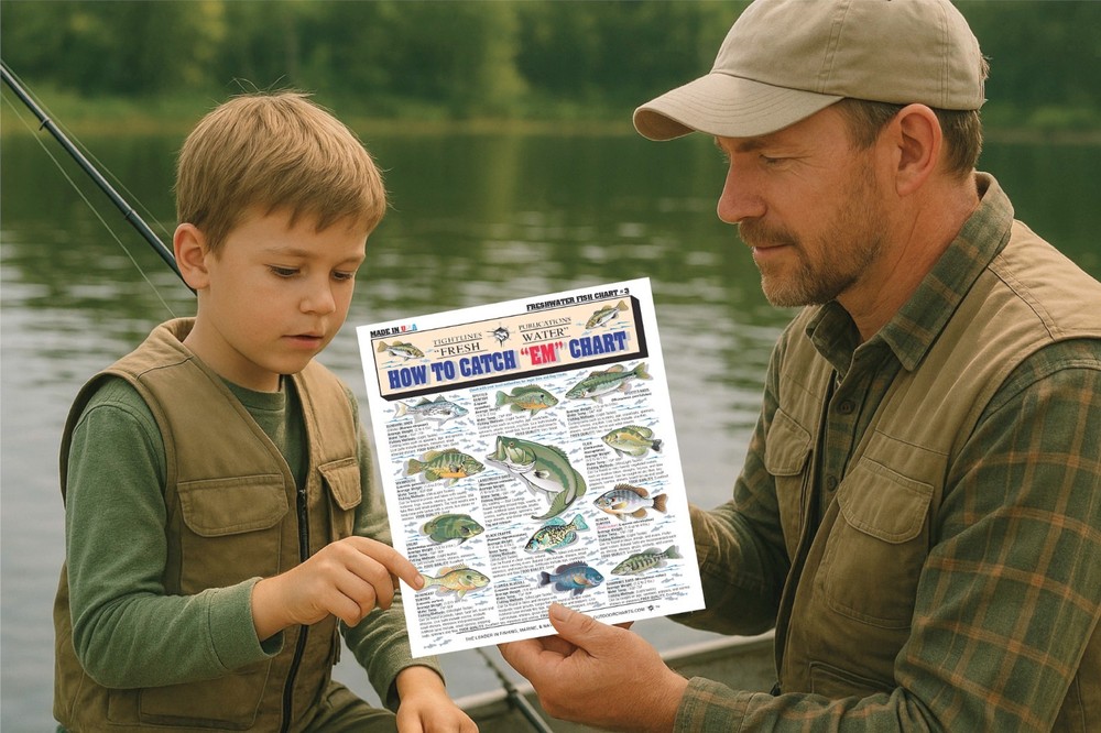 Fishermans Freshwater Fish Identification Set - Waterproof Quick Reference Guide