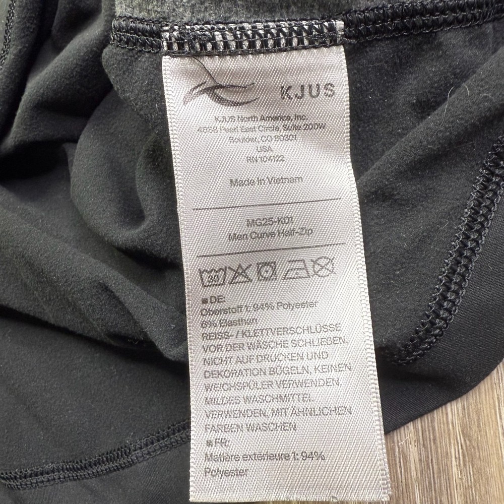 KJUS Mens Black Curve Half-Zip Midlayer Golf Top Pullover Lightweight Size Large