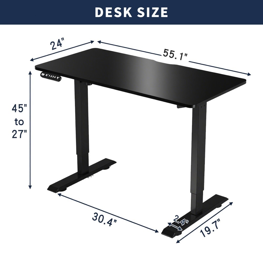 Modern Electric Standing Desk Height Adjustable Computer Desk Study Gaming Table