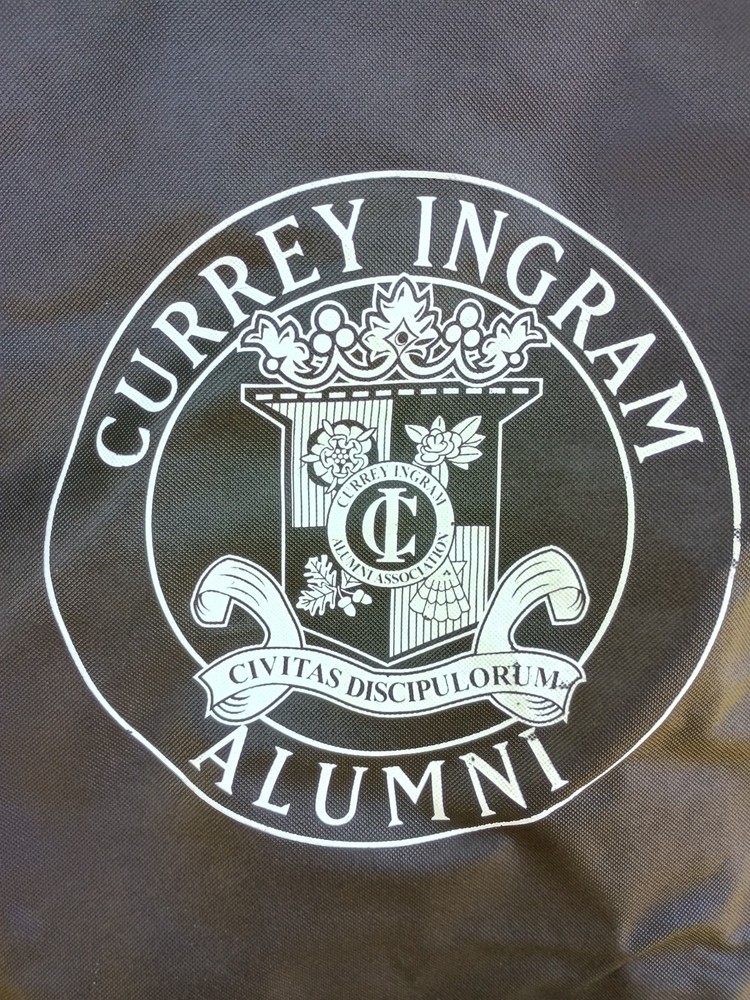 Currey Ingram Alumni Large Black Drawstring Bag with Strap