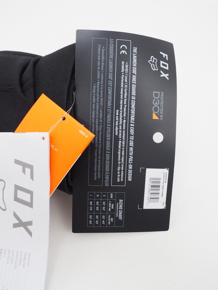 New! Fox Launch D30 Knee Guards MTB Size Medium Left/Right Pair Black