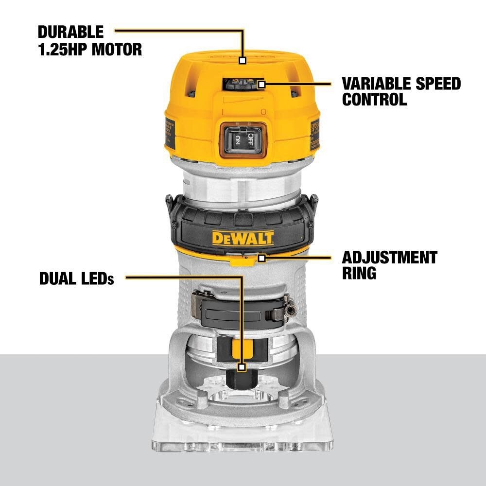 DEWALT DWP611 1.25 HP Max Torque Compact Router