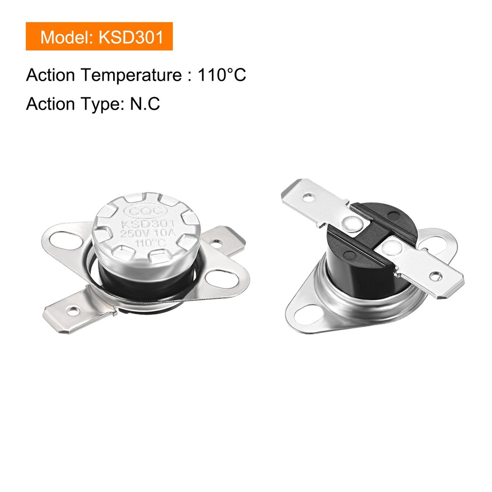KSD301 Thermostat 110C NC Temperature Thermal Control Switch 5 Pcs