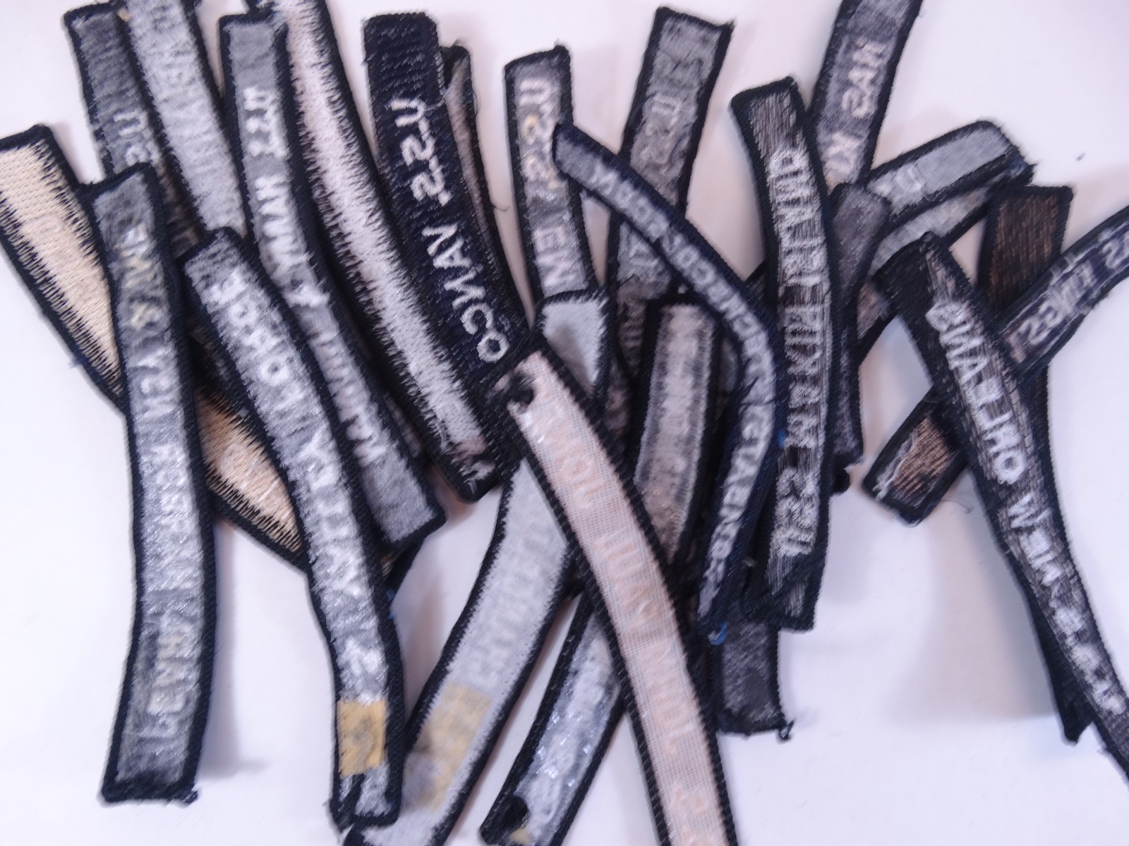 Lot of 24 - US NAVY SHOULDER STRIP TAB Rocker Patches USS Military USA America