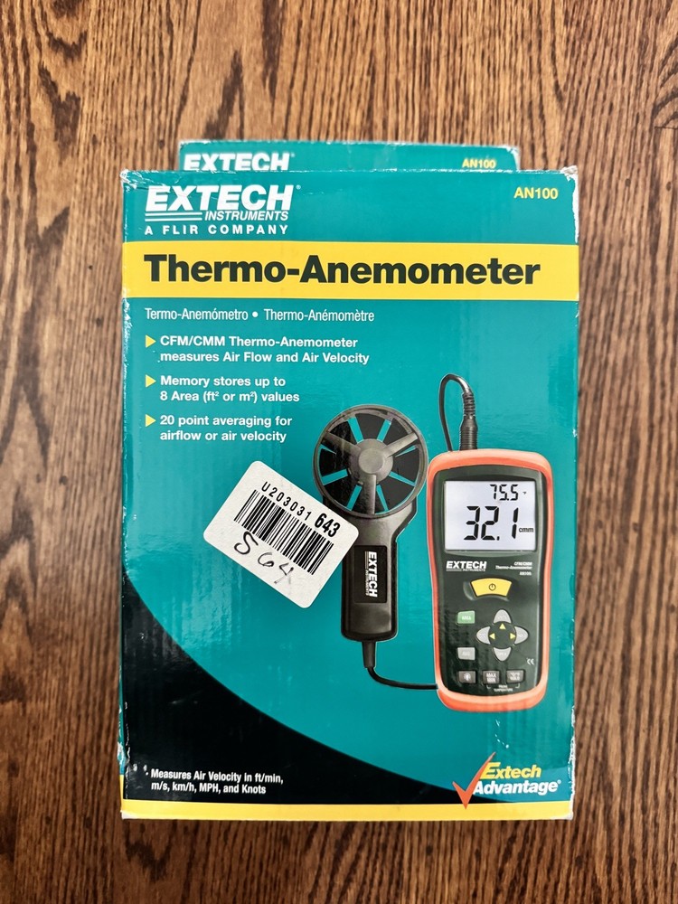EXTECH AN100 THERMO-ANEMOMETER CFM/CMM