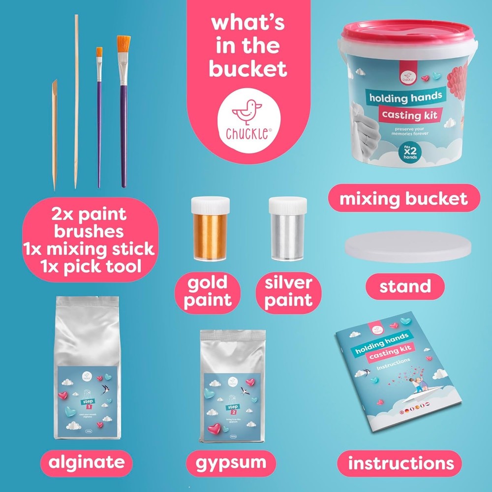 chuckle Holding Hand Casting Kit for Couples with Base & Couples,
