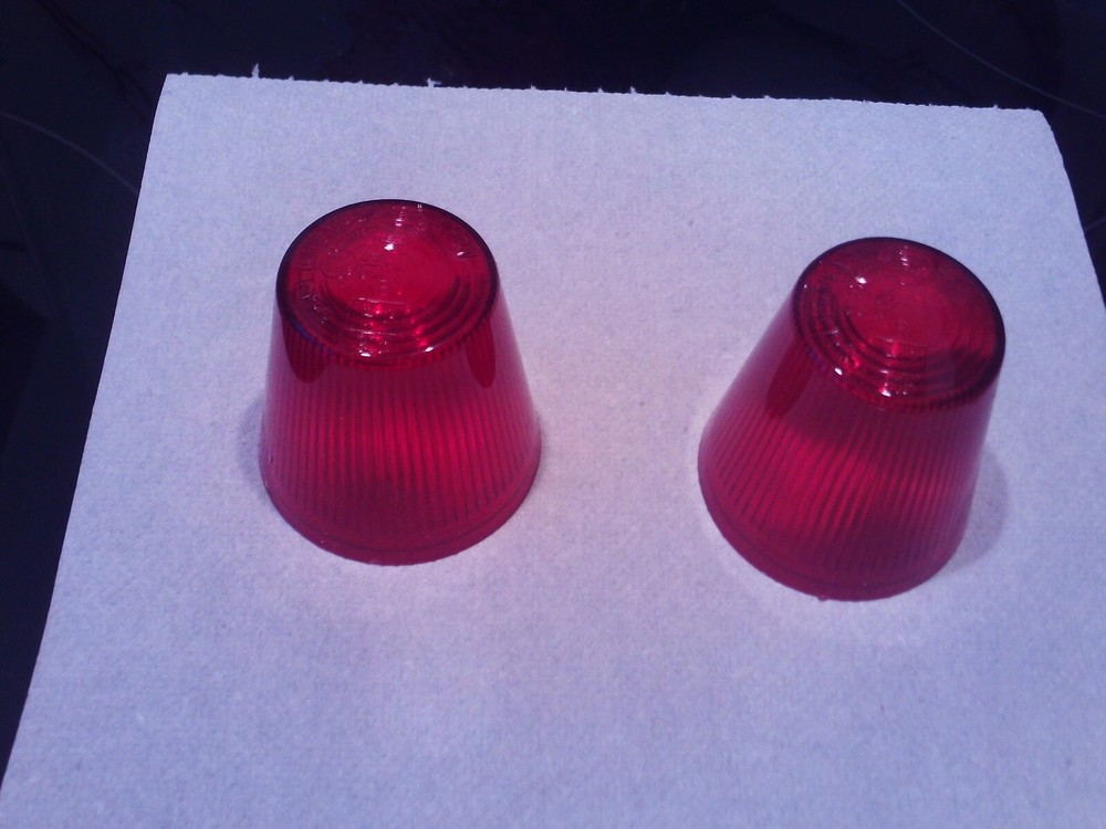 2 x red rotating beacon covers new