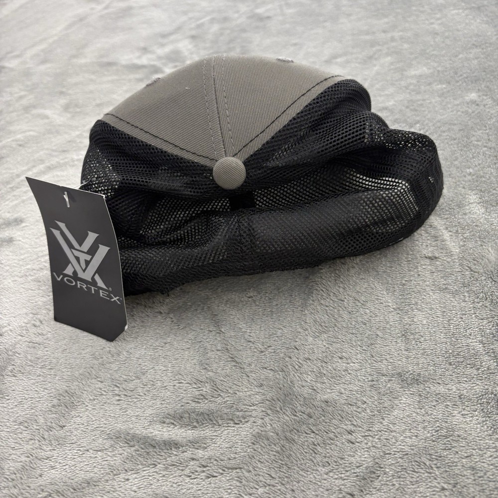 Vortex Optics Cap Hat Gray Black OSFM Mesh Back Trucker Snapback Shooting