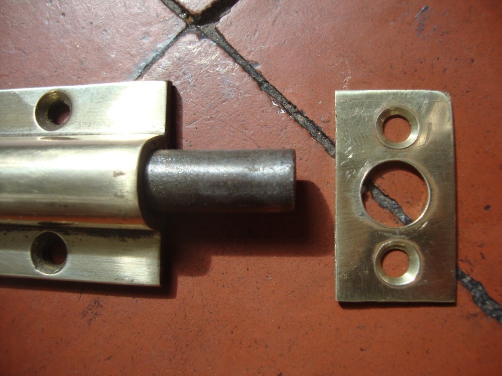 Antique Victorian brass door bolt