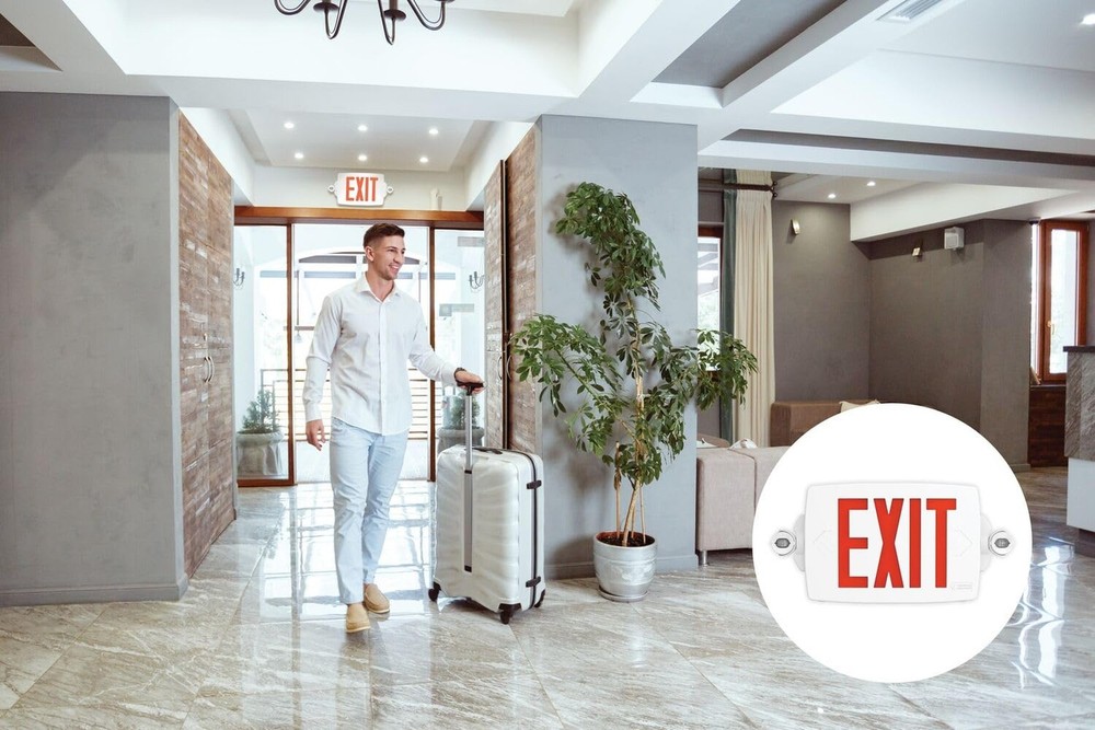 Lithonia Lighting Quantum LED Exit Sign Emergency Light Combo, Exit Sign and ...