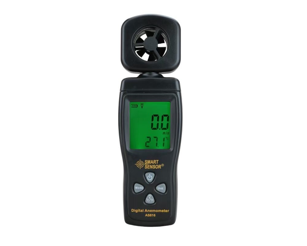 SMART SENSOR Digital Anemometer Handheld Air Wind Speed Meter Tester Backlight