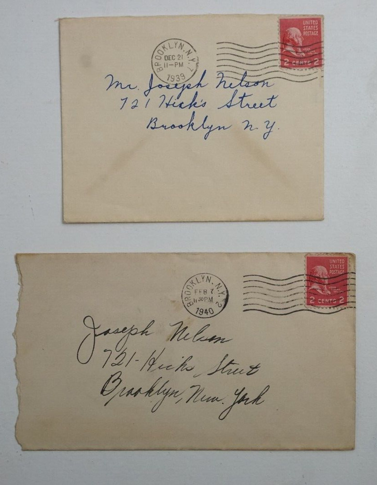 Scott #806 John Adams 2c stamp, Used envelopes