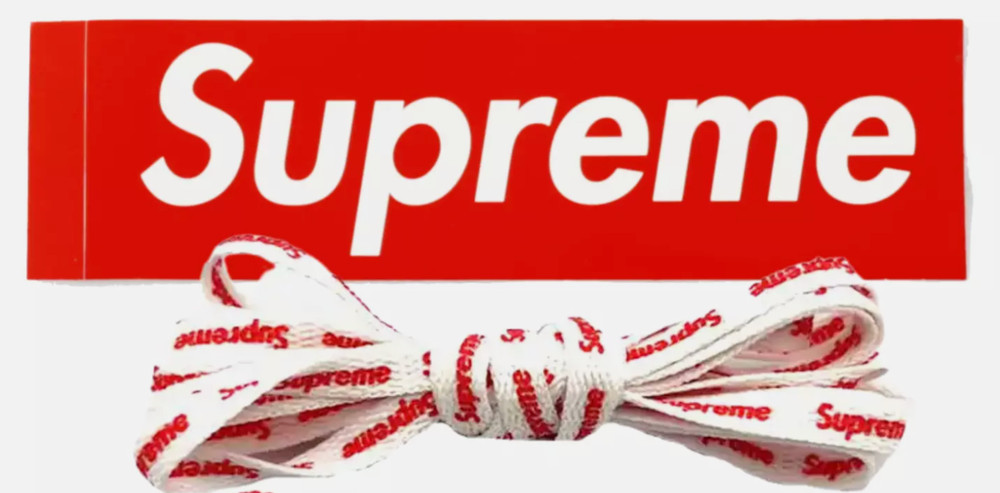 White Custom SUPREME Laces- 120cm (1 pair)