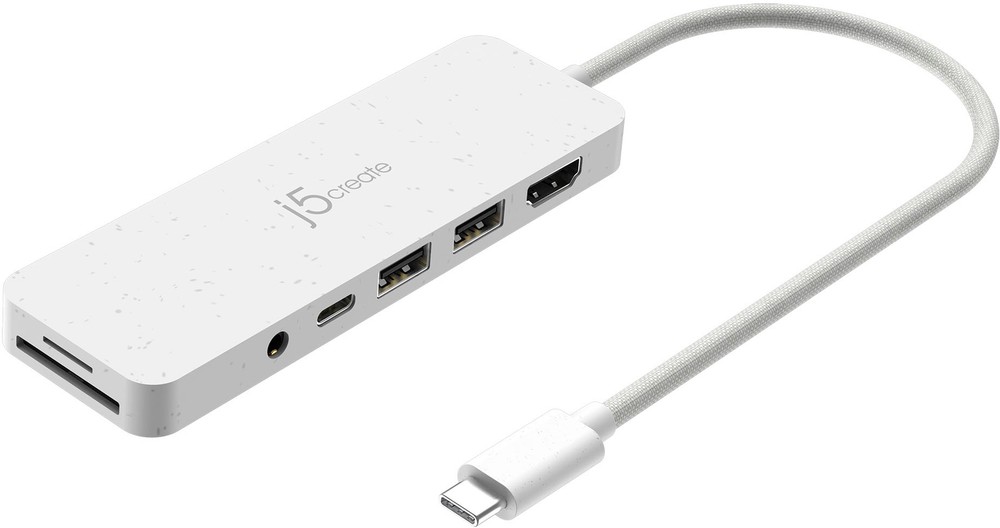 j5create - USB-C Multi-Port Hub with Power Delivery - Eco White