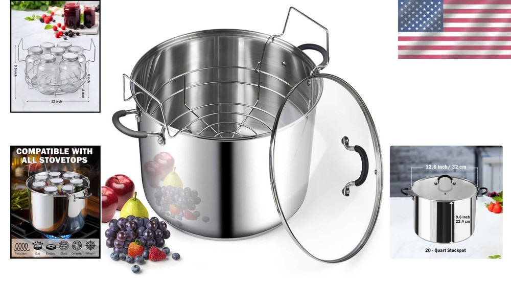 Stainless Steel Water Bath Canner 20 Quart