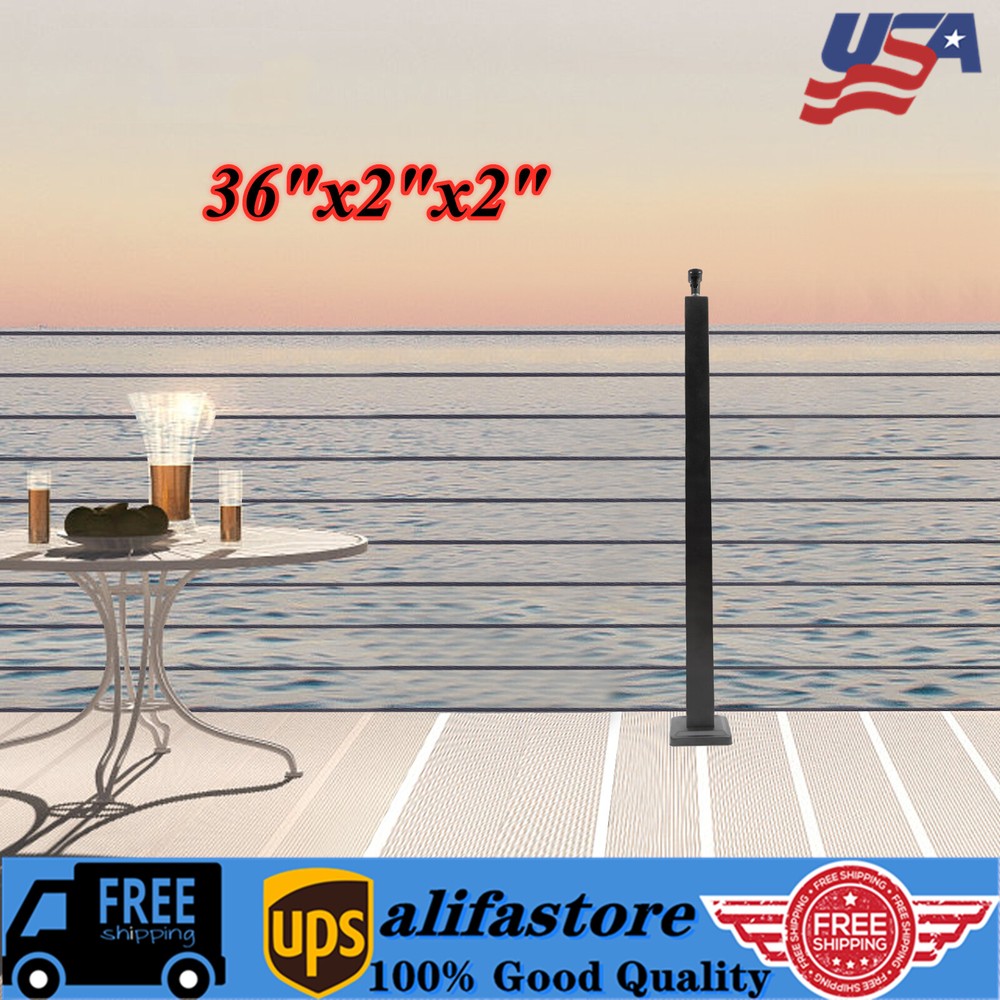 Cable Railing Post Railing Column 36"x2"x2" Level drilled Post Adjustable Top