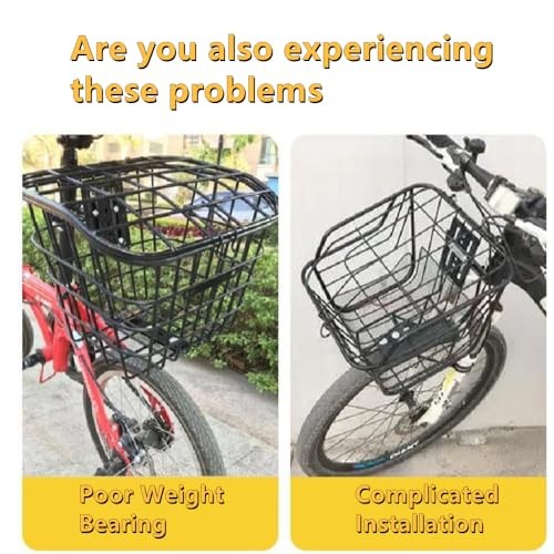Bicycle Basket Support Bracket for Bicycle, 2 Pcs Frame Bicycle Basket Front