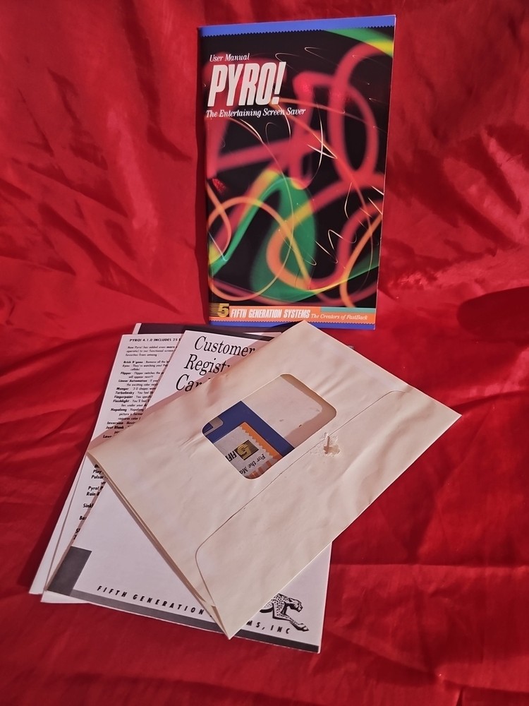 Vintage User Manual Pyro! Fifth Generation Systems & Disk 1990 Rare