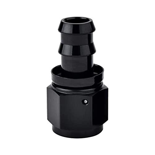 Push Lock Hose Fitting End Black 6AN Straight