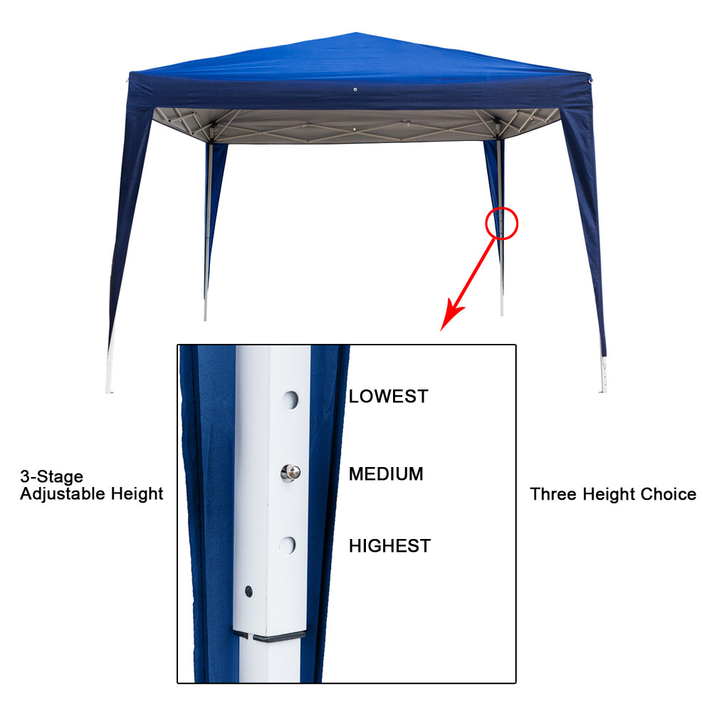 3 x3m Two Doors & Two Windows Practical Waterproof Right-Angle Folding Tent Blue