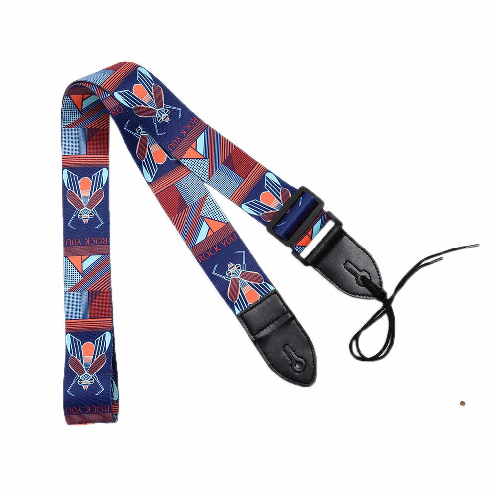 Multi Style Rock Guitar Strap New Free Ship Flame Acoustic Electric Pattern