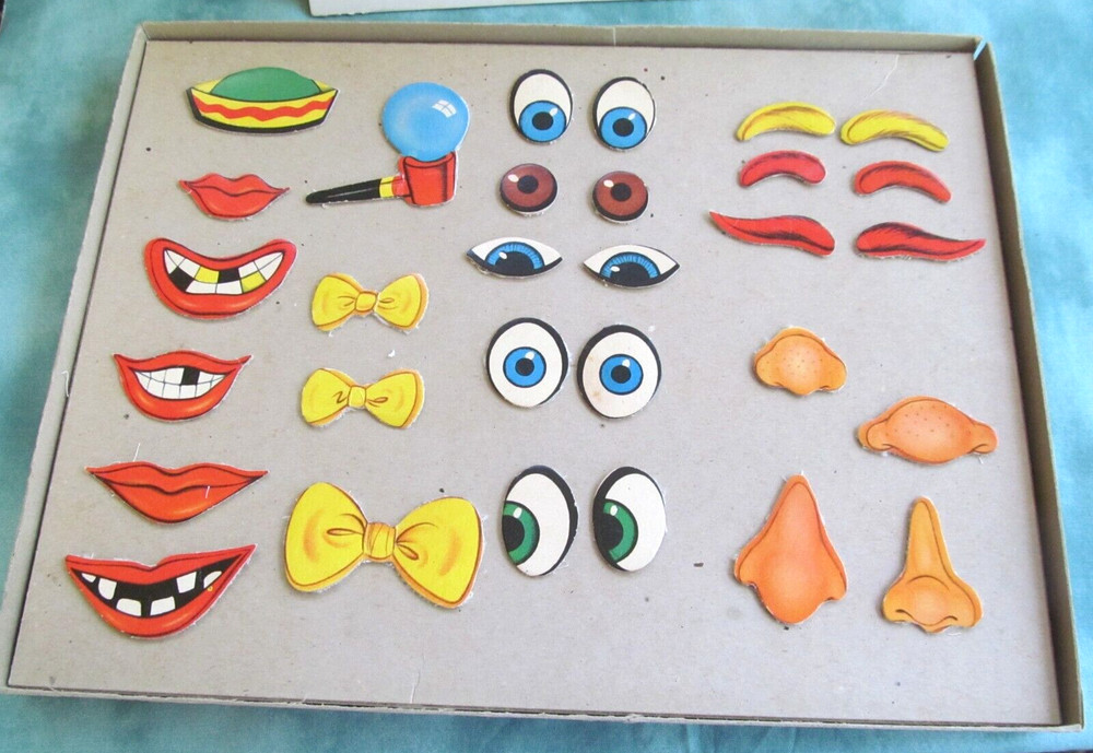 Mr. & Mrs. Flannel Face Board Game with Interchangeable Press-On Features 40 Pcs